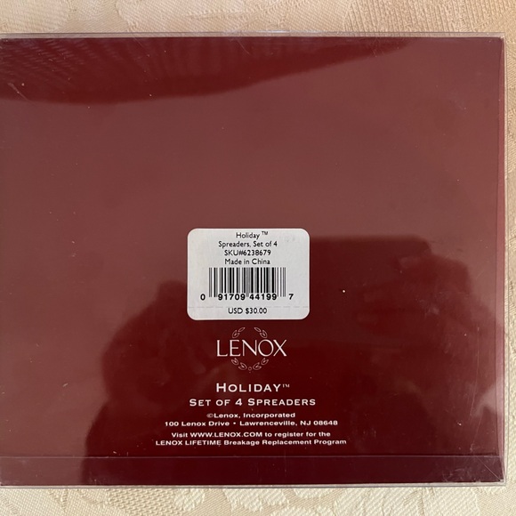 Retired Lenox Holiday 4 Piece Stainless Steel Spreader Set - Picture 4 of 4